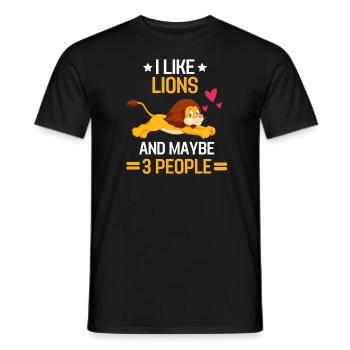 Africa Safari Animal Lovers Funny Gift Lion - Men's T-Shirt - black - Front - AI Model Male 178 light (178cm)
