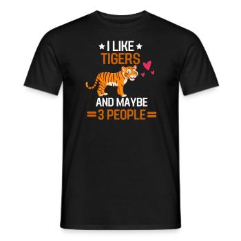 Asien Zoo Tierliebhaber Lustiges Geschenk Tiger - Männer T-Shirt - Schwarz - Vorne - AI Model Male 178 light (178cm)