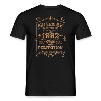 Vintage-Geburtstagsgeschenk aus dem Jahr 1962 - Männer T-Shirt - Schwarz - Vorne - AI Model Male 178 light (178cm)