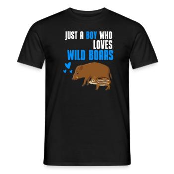 Schwarzwild Jungen Wald Tier Geschenk Wildschwein - Männer T-Shirt - Schwarz - Vorne - AI Model Male 178 light (178cm)