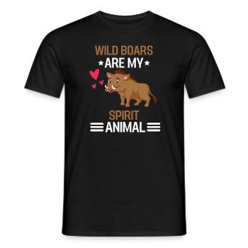 Animal Forest Dweller Gift Funny Wild Boar - Men's T-Shirt - black - Front - AI Model Male 178 light (178cm)