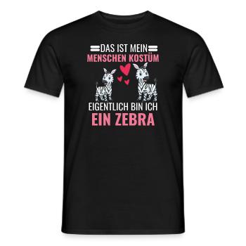 Zebra Kostüm Afrika Safari Tier Geschenk Zebra - Männer T-Shirt - Schwarz - Vorne - AI Model Male 178 light (178cm)