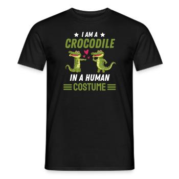Crocodile Costume Party Alligator Cadeau Crocodile - T-shirt homme - noir - Devant - AI Model Male 178 light (178cm)