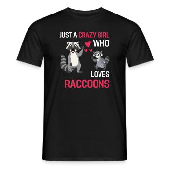 Forest Animal Lovers Girl Gift Raccoon - Men's T-Shirt - black - Front - AI Model Male 178 light (178cm)