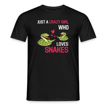 Tierliebhaber Reptilien Mädchen Geschenk Schlange - Männer T-Shirt - Schwarz - Vorne - AI Model Male 178 light (178cm)