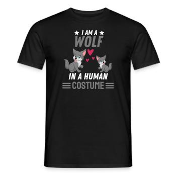 Predator Wolf Costume Party Forest Animal Gift Wolf - Men's T-Shirt - black - Front - AI Model Male 178 light (178cm)