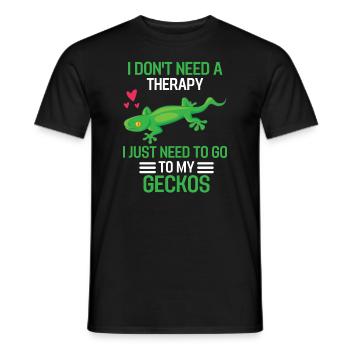 Gecko Therapie Eidechse Geschenk Lustiges Gecko - Männer T-Shirt - Schwarz - Vorne - AI Model Male 178 light (178cm)