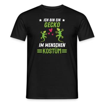 Echsen Kostüm Party Tier Geschenk Lustiges Gecko - Männer T-Shirt - Schwarz - Vorne - AI Model Male 178 light (178cm)