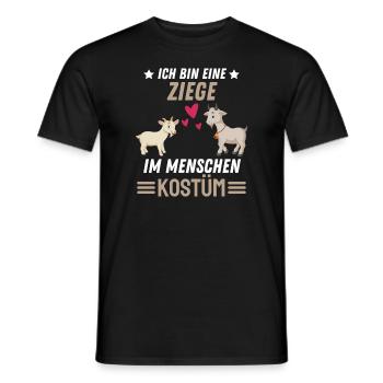 Ziegen Kostüm Party Tier Geschenk Lustiges Ziege - Männer T-Shirt - Schwarz - Vorne - AI Model Male 178 light (178cm)