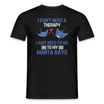 Rochen Therapie Ozean Tier Geschenk Mantarochen - Männer T-Shirt - Schwarz - Vorne - AI Model Male 178 light (178cm)