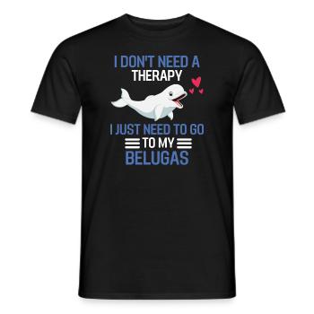 Wal Therapie Meerestier Lustiges Geschenk Beluga - Männer T-Shirt - Schwarz - Vorne - AI Model Male 178 light (178cm)