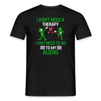 Alien Thérapie Extraterrestre Cadeau Alien - T-shirt homme - noir - Devant - AI Model Male 178 light (178cm)