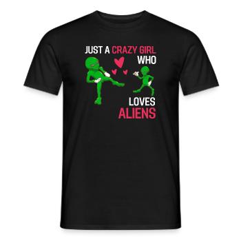 Alien Sci Fi Girl Gift Alien - Men's T-Shirt - black - Front - AI Model Male 178 light (178cm)