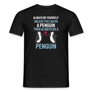Funny Gift Antarctica Animal Lovers Penguin - Men's T-Shirt - black - Front - AI Model Male 178 light (178cm)