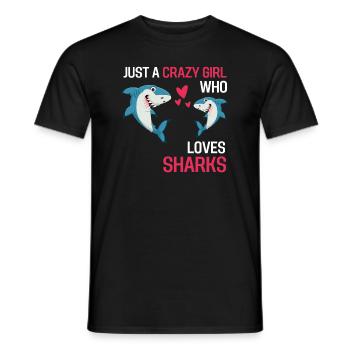 Sea Animal Predator Girl Gift Shark - Men's T-Shirt - black - Front - AI Model Male 178 light (178cm)
