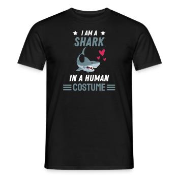Ocean Animal Shark Costume Gift Funny Shark - Men's T-Shirt - black - Front - AI Model Male 178 light (178cm)