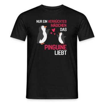 Pinguin Mädchen Zoo Tier Geschenk Vogel Pinguin - Männer T-Shirt - Schwarz - Vorne - AI Model Male 178 light (178cm)