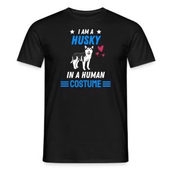 Husky Costume Party Dogs Gift Funny Husky - Men's T-Shirt - black - Front - AI Model Male 178 light (178cm)