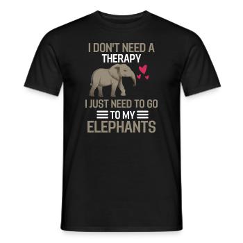 Elephant Therapy Animal Gift Funny Elephant - Men's T-Shirt - black - Front - AI Model Male 178 light (178cm)