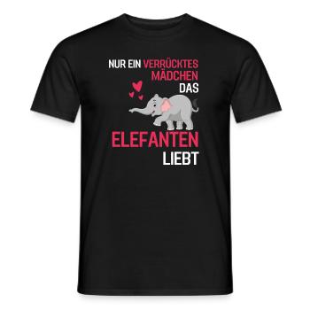 Lustiges Zoo Tier Mädchen Geschenk Afrika Elefant - Männer T-Shirt - Schwarz - Vorne - AI Model Male 178 light (178cm)