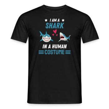 Shark Costume Party Predator Gift Funny Shark - Men's T-Shirt - black - Front - AI Model Male 178 light (178cm)