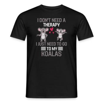 Koala Thérapie Zoo Animal Cadeau Koala Drôle - T-shirt homme - noir - Devant - AI Model Male 178 light (178cm)