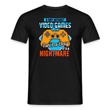 A Day Without Video Games Isn't A Day - Men's T-Shirt - black - Front - AI Model Male 178 light (178cm)