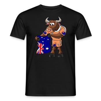 Australien Fan Stier - Männer T-Shirt - Schwarz - Vorne - AI Model Male 178 light (178cm)
