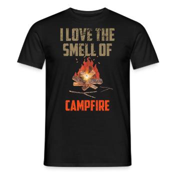 Camping Ich liebe den Geruch von Lagerfeuer Naturliebhaber - Männer T-Shirt - Schwarz - Vorne - AI Model Male 178 light (178cm)