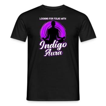 Looking For Folks With Indigo Aura - Men's T-Shirt - black - Front - AI Model Male 178 light (178cm)