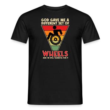 God Gave Me Different Set Of Wheels And Thankful - Men's T-Shirt - black - Front - AI Model Male 178 light (178cm)