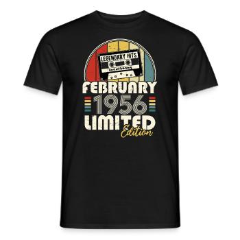 February 1956 Vintage Anniversary Retro Gift - Men's T-Shirt - black - Front - AI Model Male 178 light (178cm)