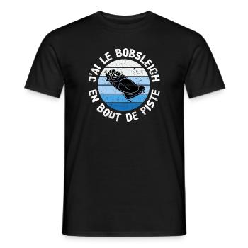 J'ai le Bobsleigh en bout de piste expression caca - T-shirt homme - noir - Devant - AI Model Male 178 light (178cm)