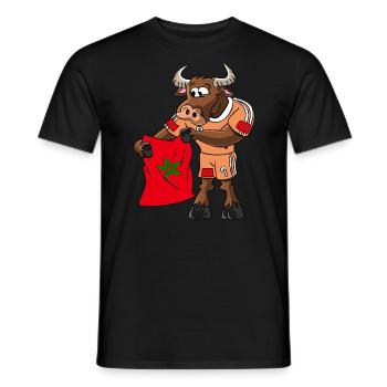 Morocco Fan Taurus - Men's T-Shirt - black - Front - AI Model Male 178 light (178cm)