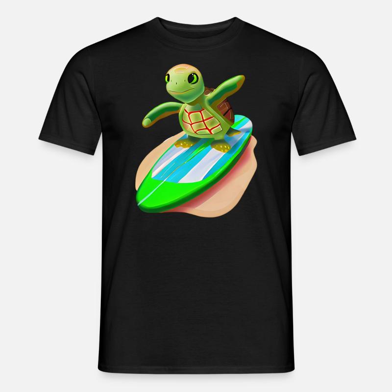 Surfing turtle - Men's T-Shirt - black