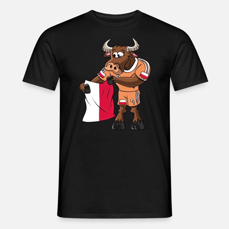 Polen Fan Stier - Männer T-Shirt - Schwarz