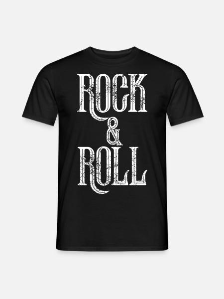 Rock & Roll White Vintage Edition - Männer T-Shirt - Schwarz