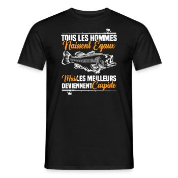 Les meilleurs deviennent carpiste - T-shirt homme - noir - Devant - AI Model Male 178 light (178cm)