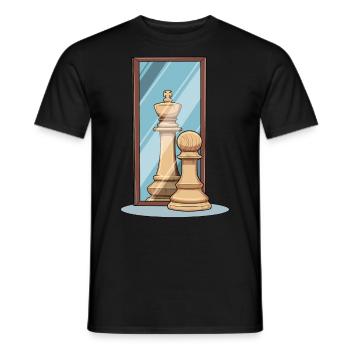 Schach Spiegel König Bauer Spiegelbild - Männer T-Shirt - Schwarz - Vorne - AI Model Male 178 light (178cm)