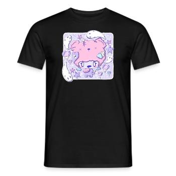 Cute Zombie Bear Cub - Men's T-Shirt - black - Front - AI Model Male 178 light (178cm)