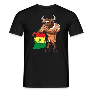 Sénégal Fan Taureau - T-shirt homme - noir - Devant - AI Model Male 178 light (178cm)