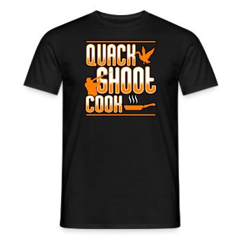 Duck Hunting - Quack Shoot Cook - Men's T-Shirt - black - Front - AI Model Male 178 light (178cm)