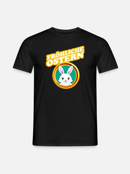 Fröhliche Ostern Osterhase - Männer T-Shirt - Schwarz