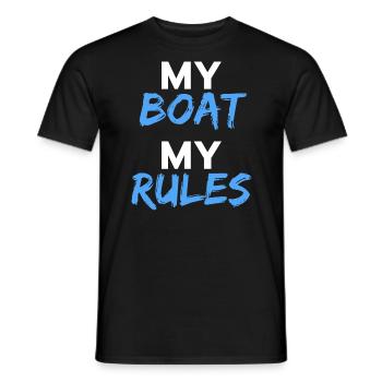My boat my rules. Schiff Segeln Kapitän Regeln - Männer T-Shirt - Schwarz - Vorne - AI Model Male 178 light (178cm)