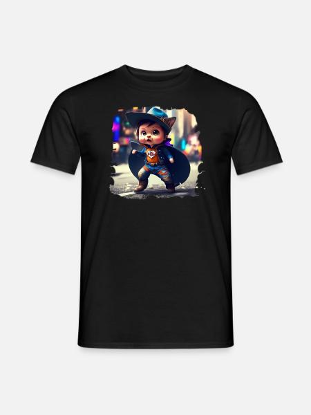 Super Katze - Männer T-Shirt - Schwarz