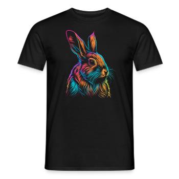 Aquarelle de lapin de Pâques mignonne - T-shirt homme - noir - Devant - AI Model Male 178 light (178cm)