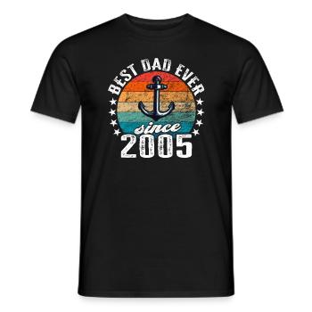 Meilleur papa du monde depuis 2005 Anker - T-shirt homme - noir - Devant - AI Model Male 178 light (178cm)