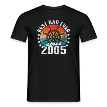 Meilleur papa du monde depuis 2005 capitaine - T-shirt homme - noir - Devant - AI Model Male 178 light (178cm)