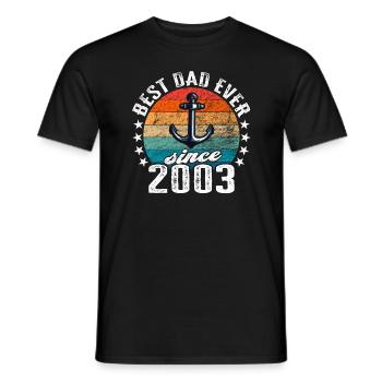 Bester Papa der Welt seit 2003 Anker - Männer T-Shirt - Schwarz - Vorne - AI Model Male 178 light (178cm)