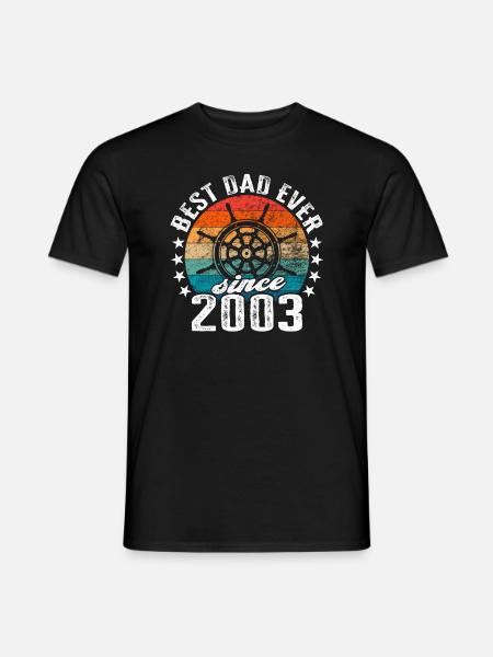 Beste pappa i verden siden 2003 kaptein - T-skjorte herre - svart